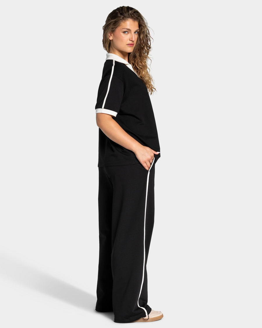 Pantalon de jogging Wide Leg coupe longue Soft « Noir »