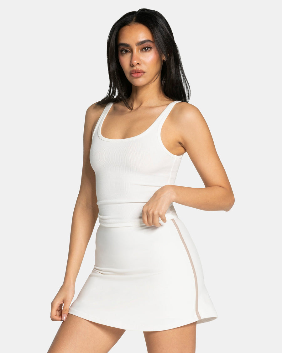 Haut côtelé Soft « Blanc cassé »