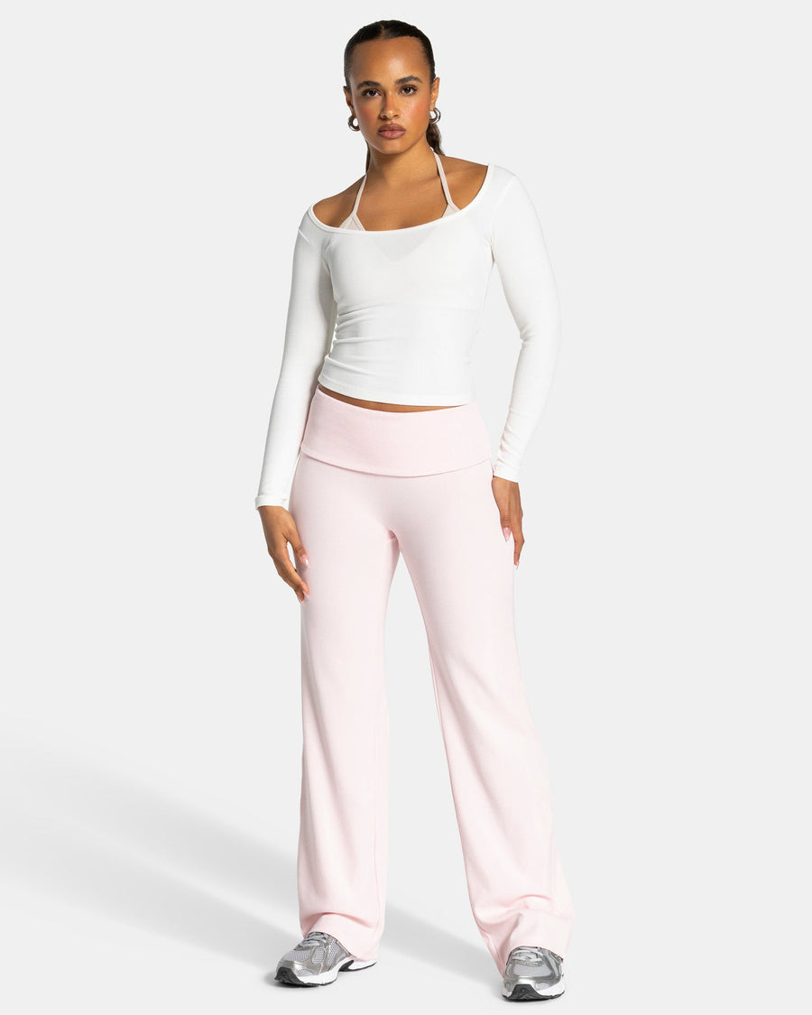 Pantalon côtelé à jambe droite standard Soft Foldover « Blossom »