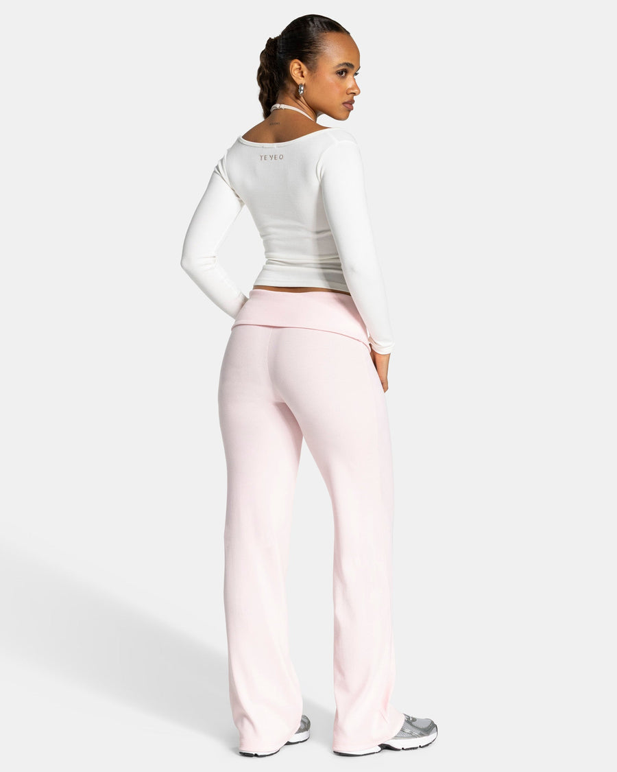 Pantalon côtelé à jambe droite standard Soft Foldover « Blossom »