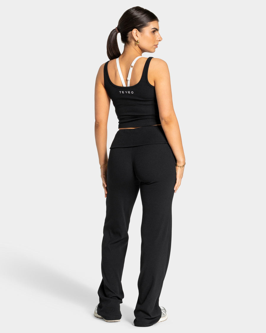 Pantalon côtelé à jambe droite standard Soft Foldover « noir »