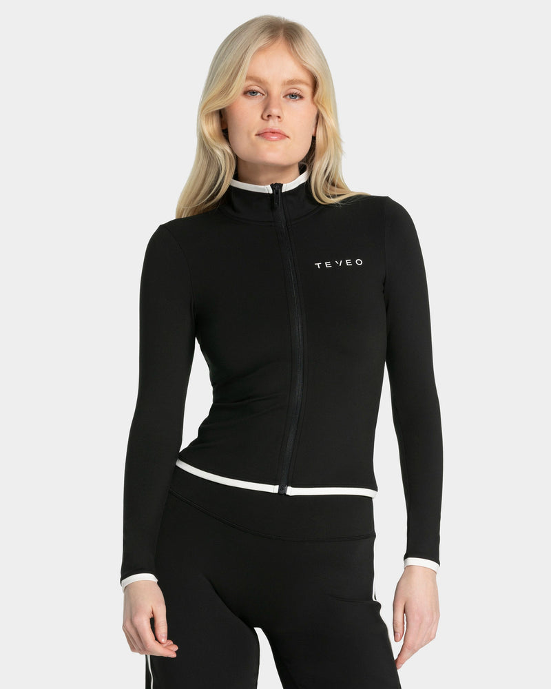 Veste de sport zippée sculptante Soft « Noir »