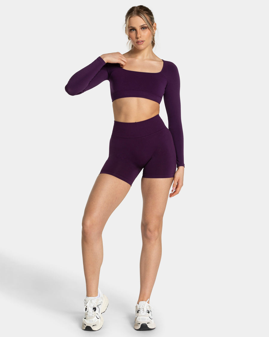 Haut à manches longues Backless Femme « aubergine »