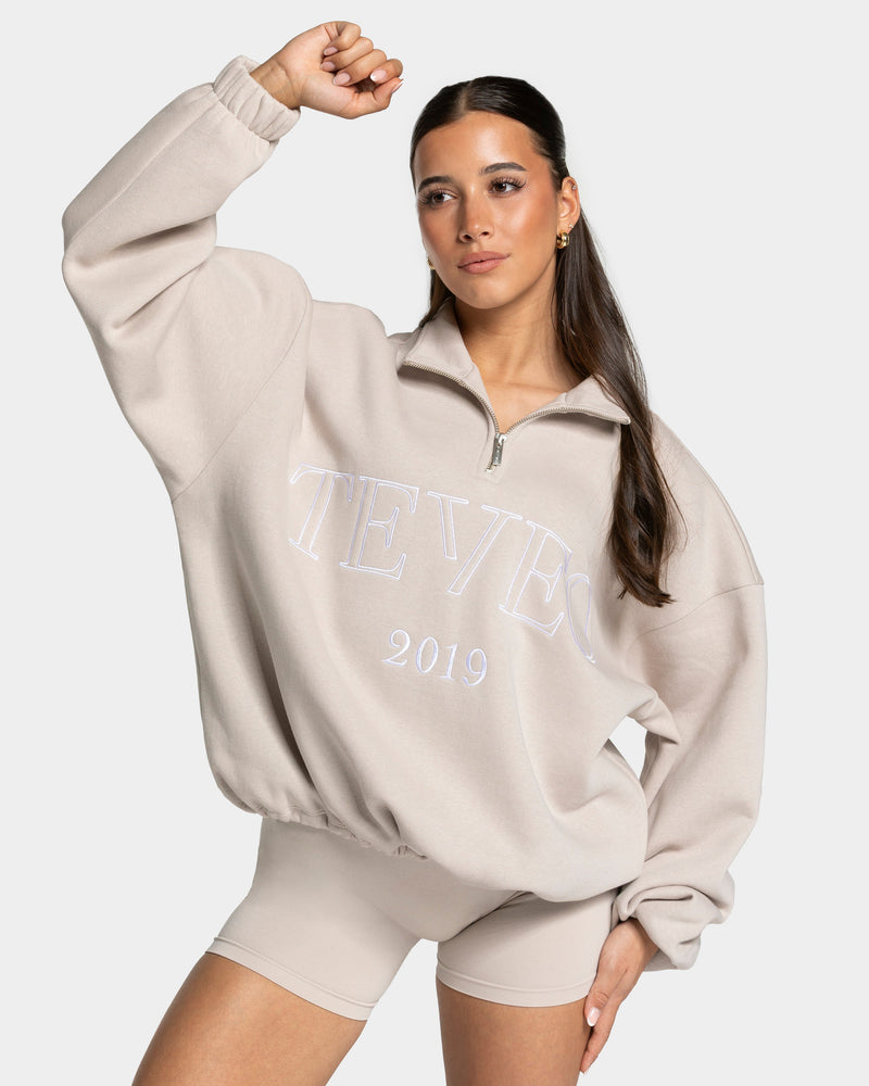 Sweat-shirt demi-zippé Femme « cream »