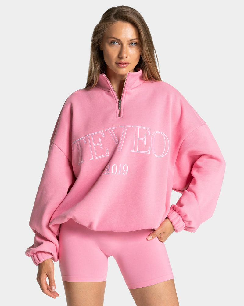 Sweat-shirt demi-zippé Femme « rose »