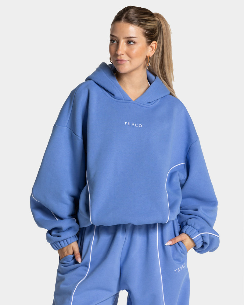 Sweat à capuche Contrastline « azur »