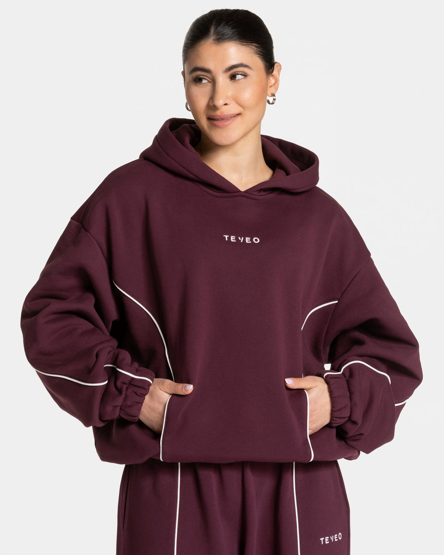 Sweat à capuche Contrastline « prune »