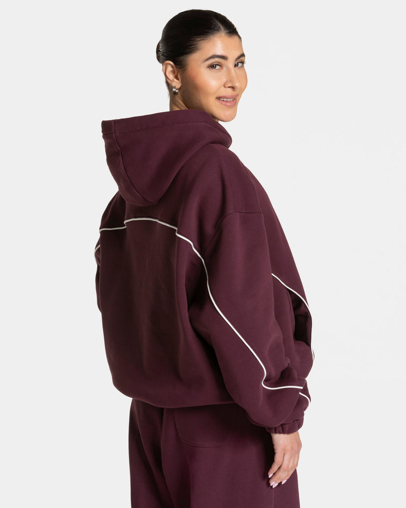 Sweat à capuche Contrastline « prune »