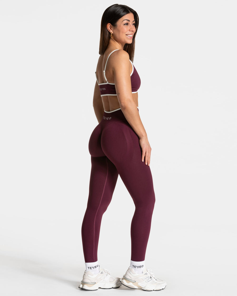 Legging Contrastline Sculpt scrunch « prune »