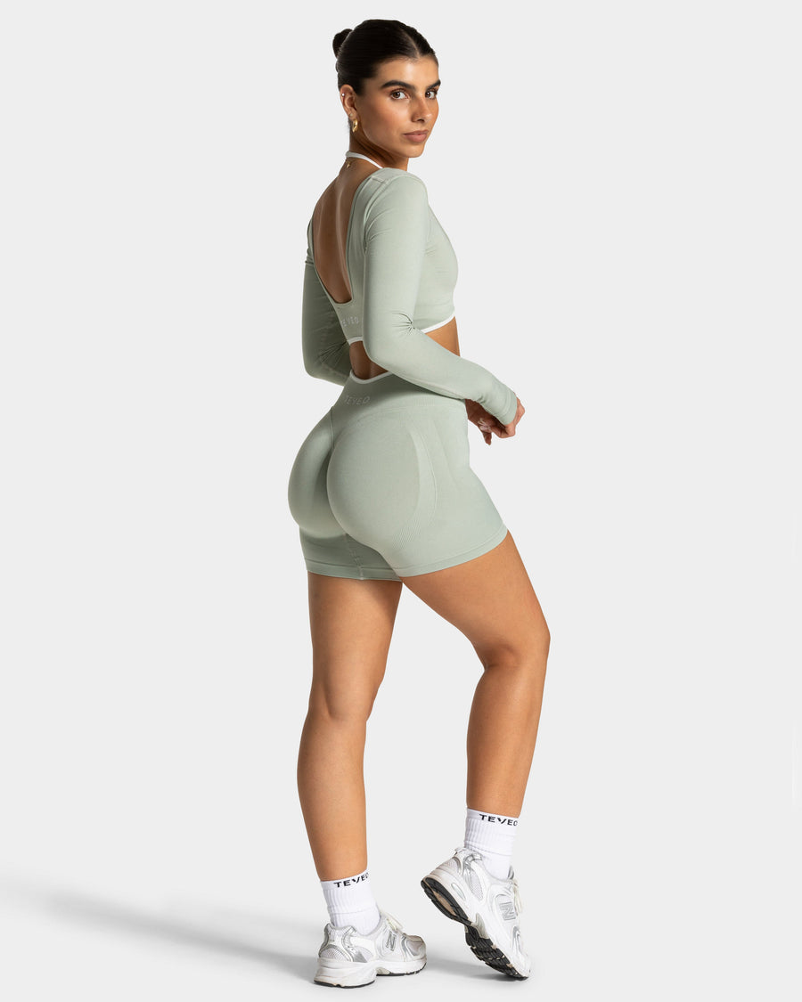 Short Contrastline Sculpt scrunch « pistache »