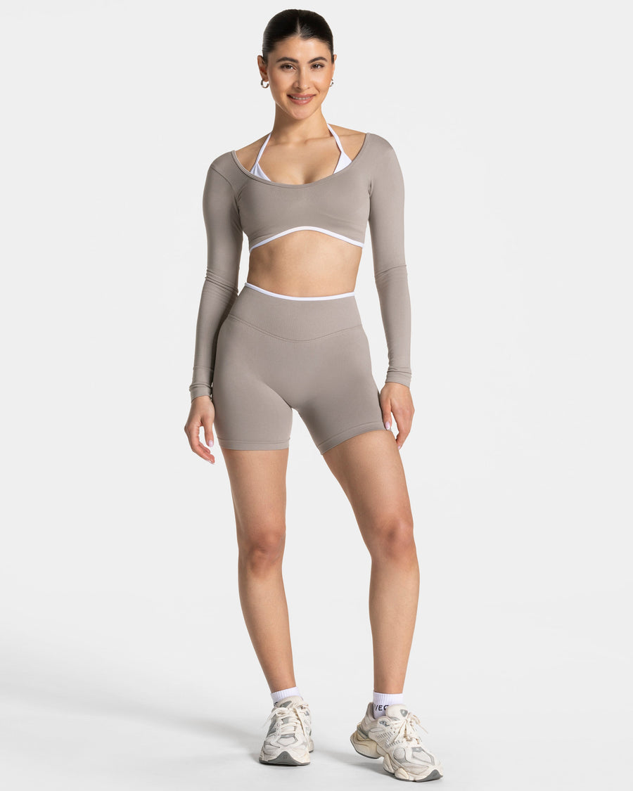Short Contrastline Sculpt scrunch « Stone »
