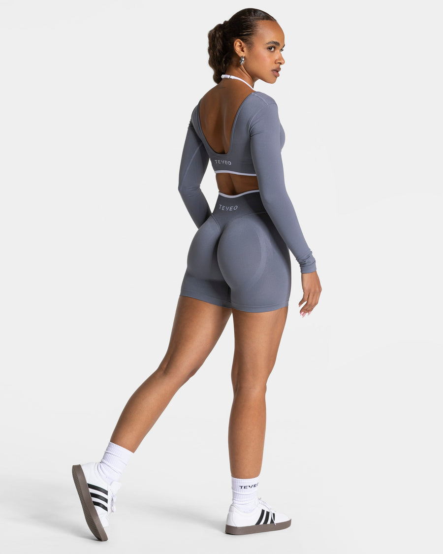 Short Sculpt scrunch Contrastline « argenté »