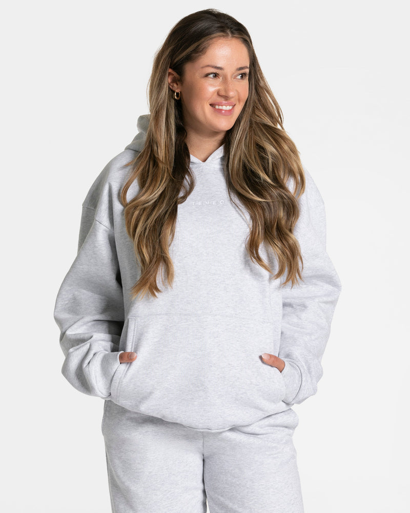 Sweat à capuche oversize RI’VAIV « gris clair »