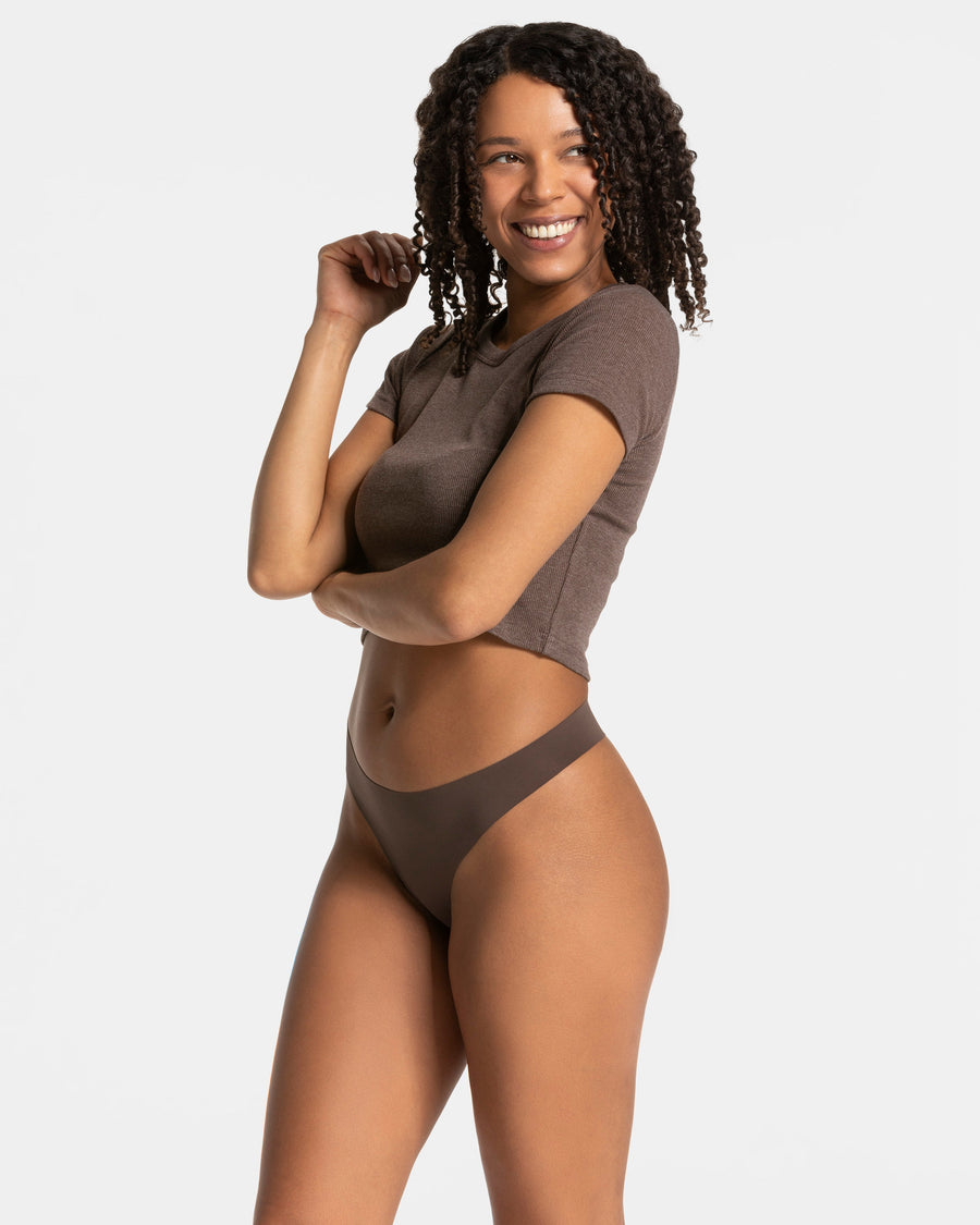 Tanga Seamless Padded (lot de 5) « café »