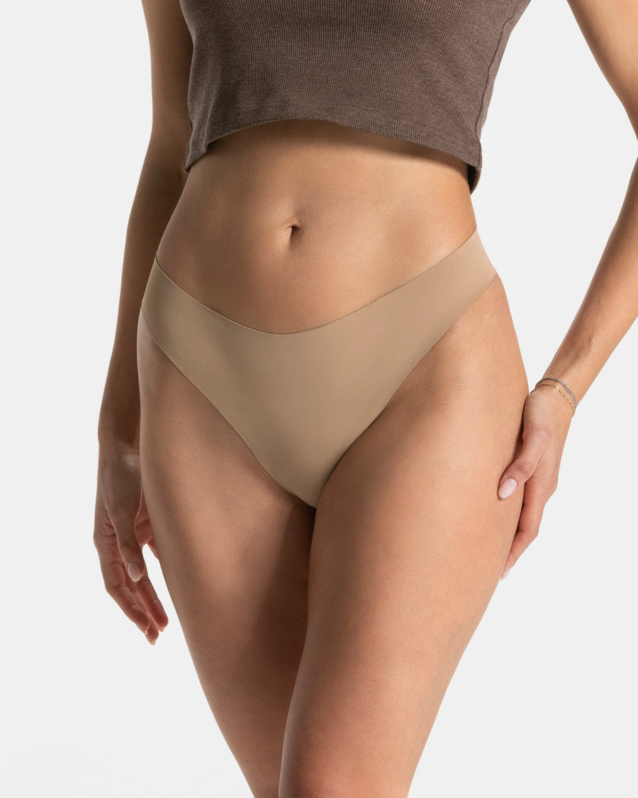 Tanga Seamless Padded (lot de 5) « caramel »
