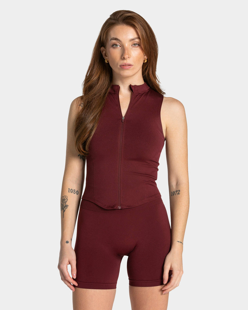 Débardeur zippé Timeless Pro « bordeaux »