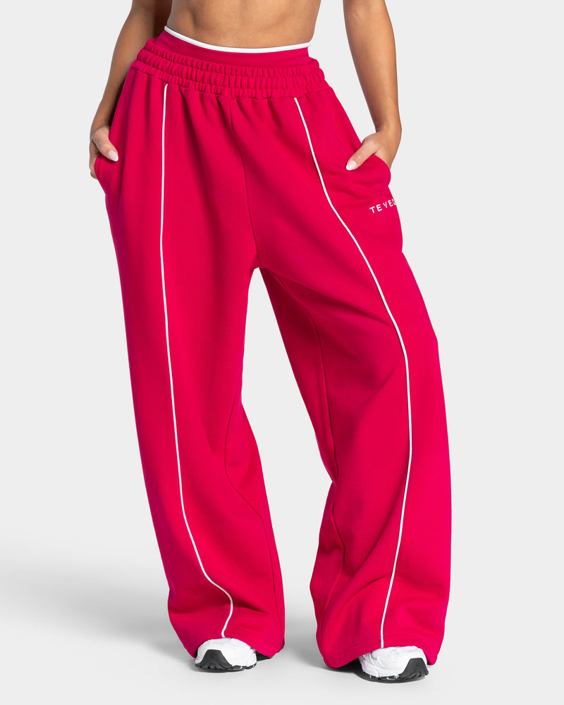 Pantalon de jogging Wide Leg Contrastline « Raspberry »