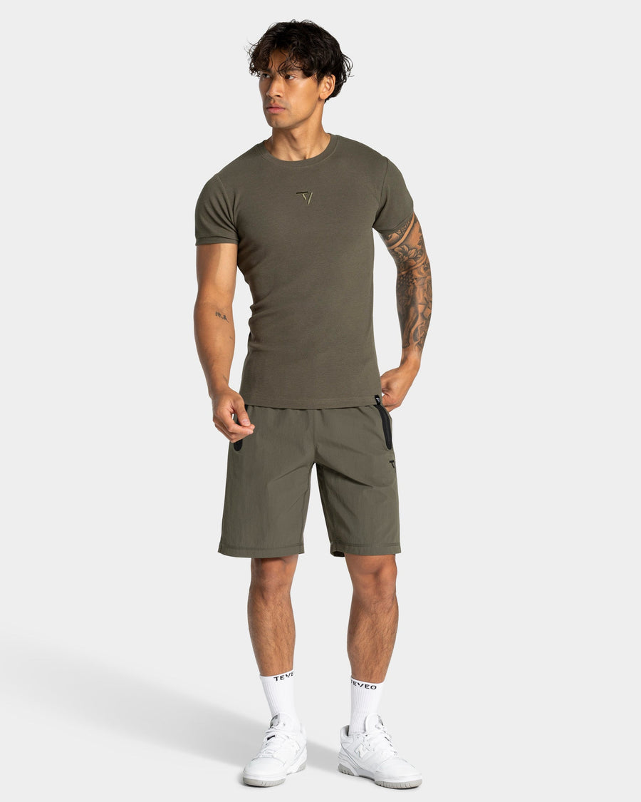 T-shirt côtelé Workout « Olive »