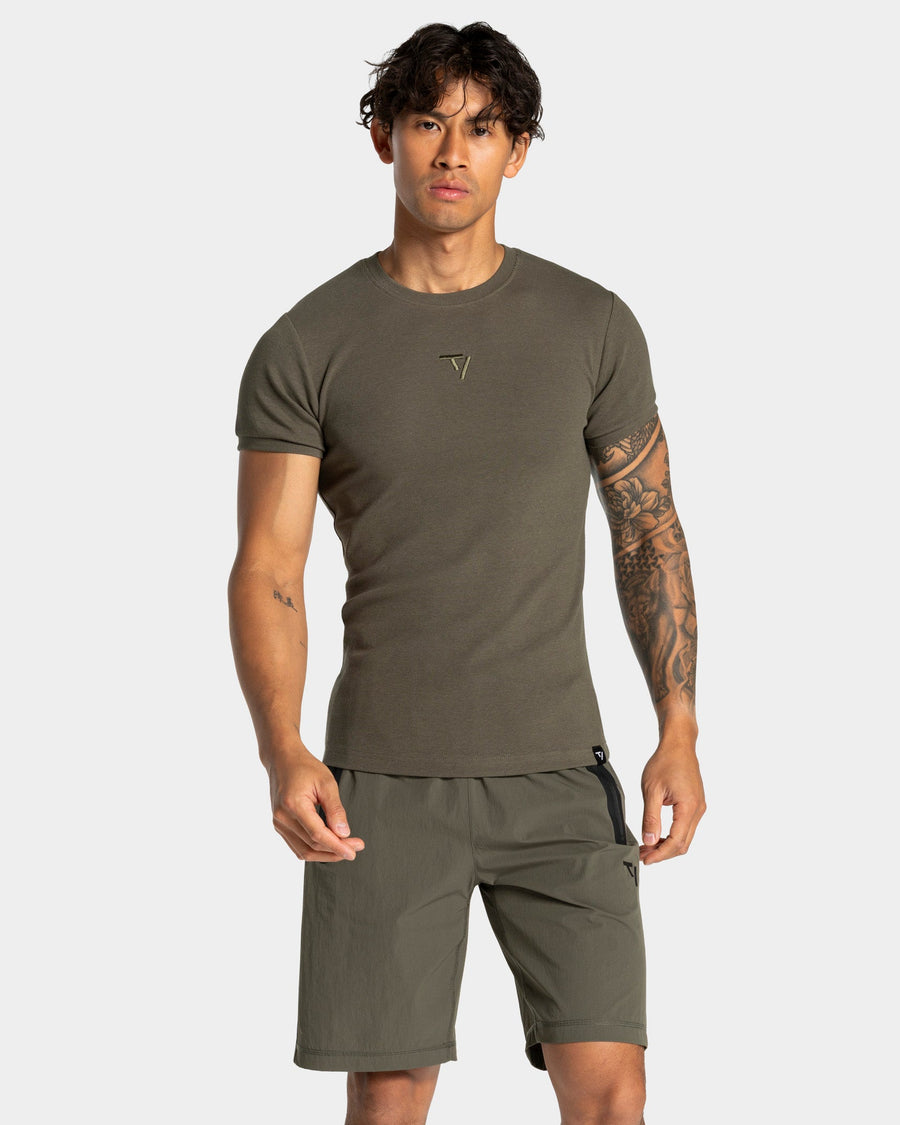 T-shirt côtelé Workout « Olive »