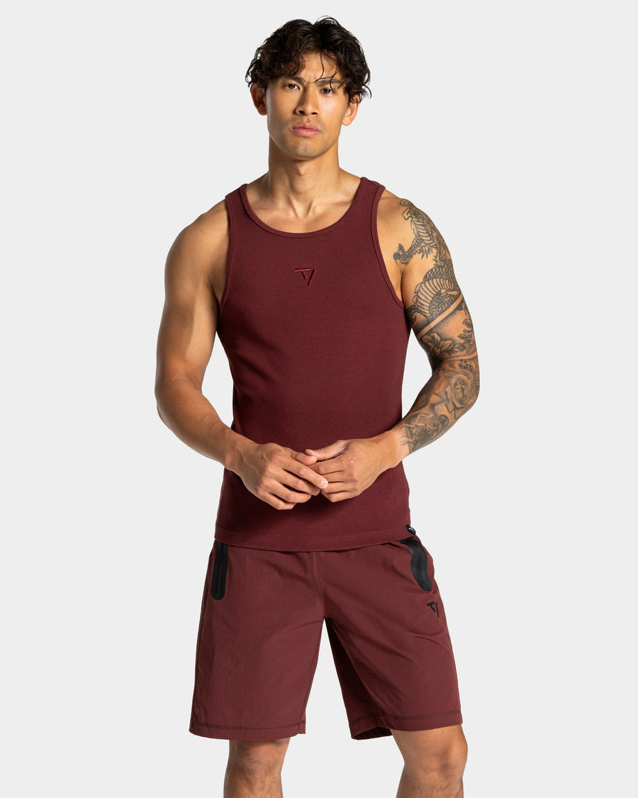 Débardeur côtelé Workout « merlot »