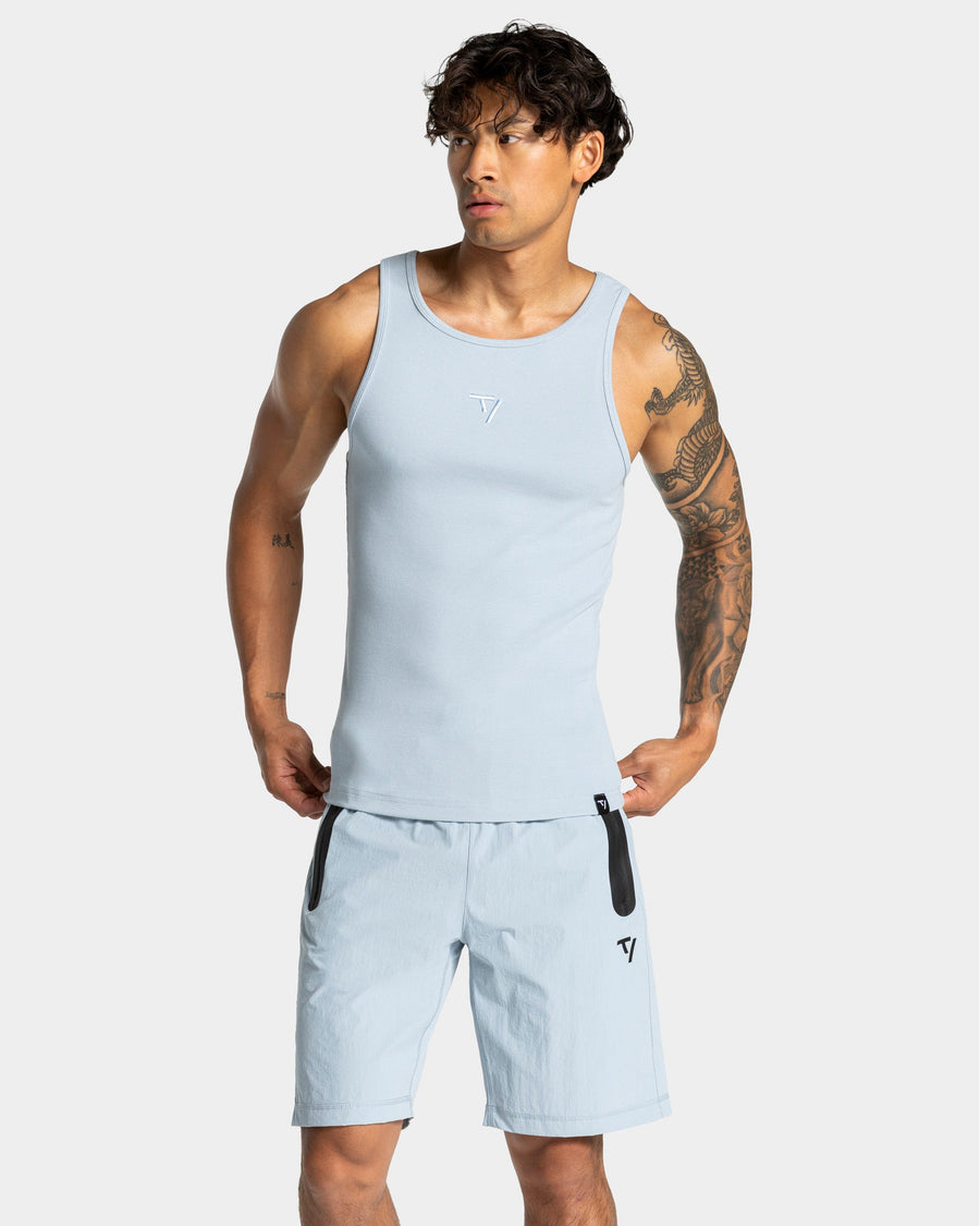 Débardeur côtelé Workout « bleu acier »