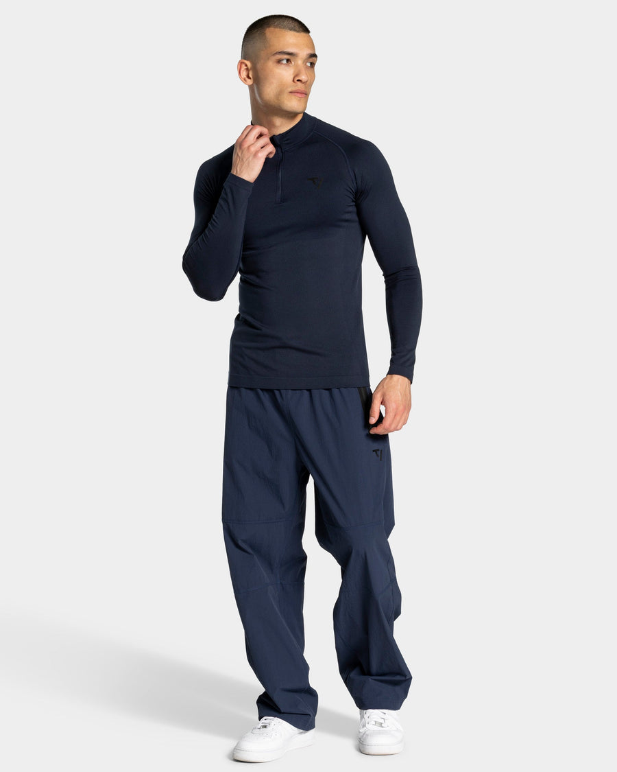 Haut à manches longues demi-zippé Workout sans coutures « Midnight »