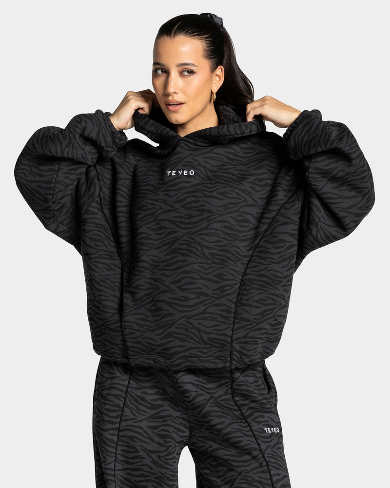 Sweat à capuche Contrastline « zèbre noir »