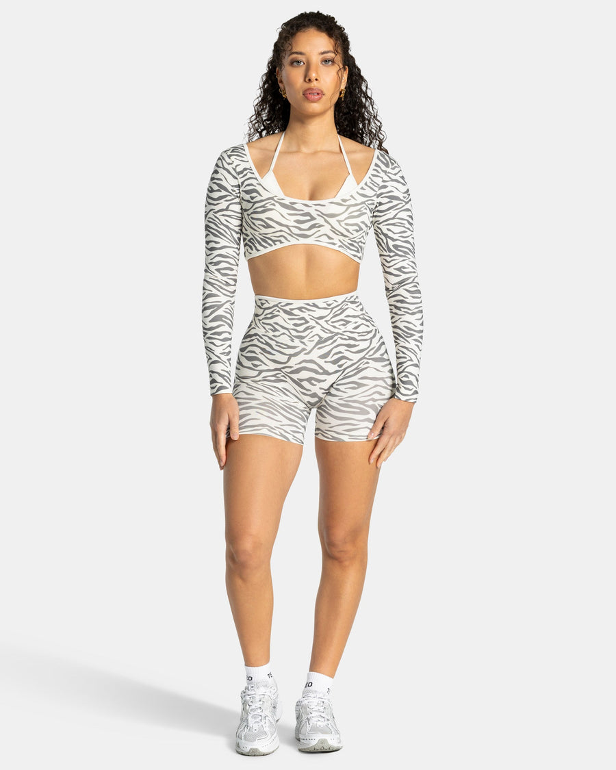 Short Sculpt Scrunch Contrastline « zèbre blanc cassé »
