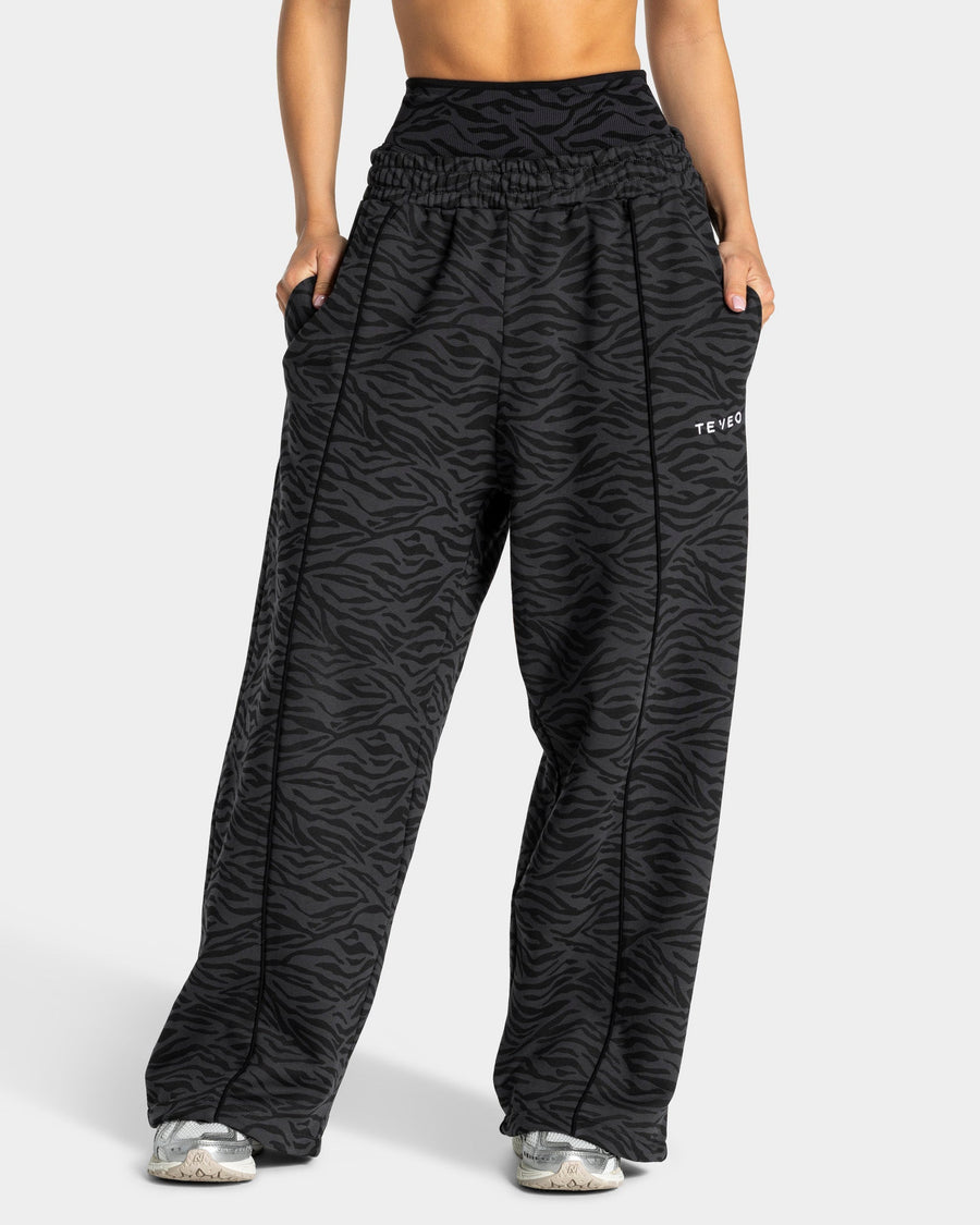 Pantalon de jogging Wide Leg Contrastline « zèbre noir »