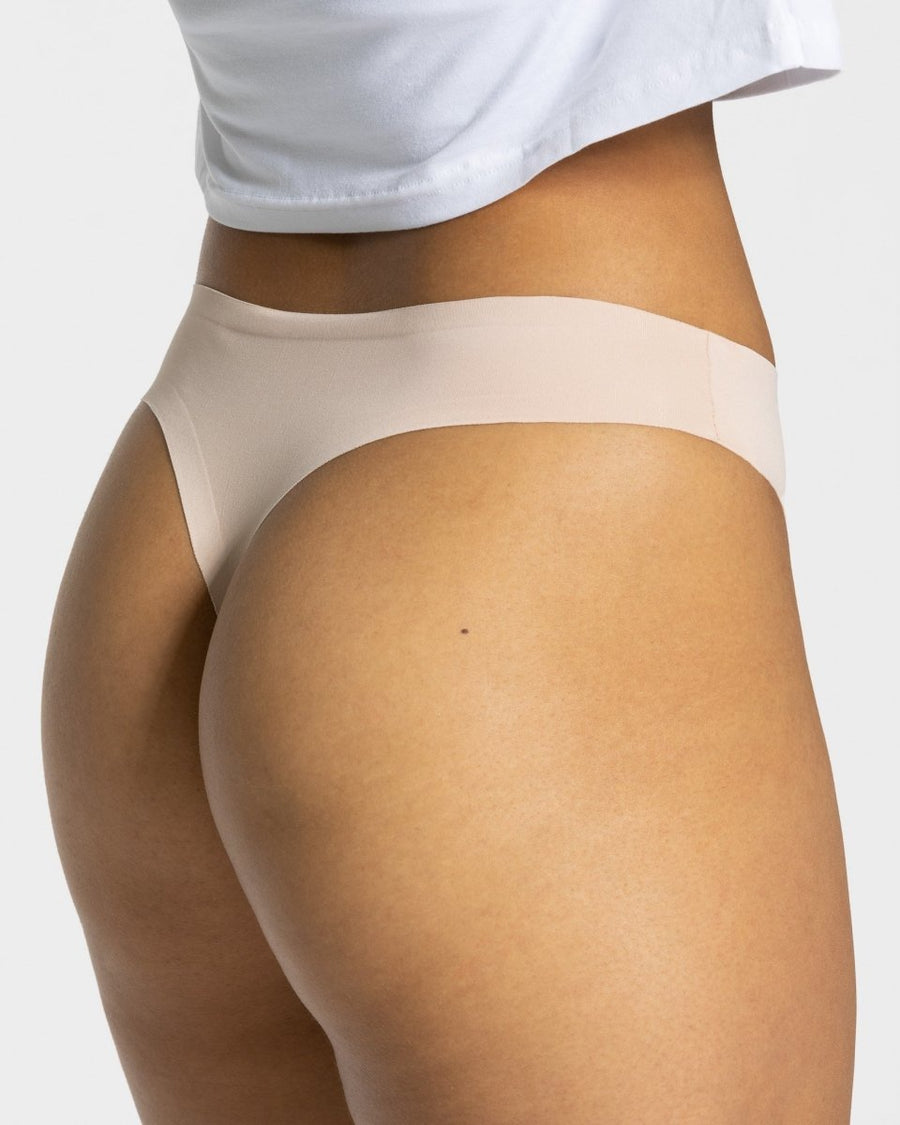 Tanga sans coutures (lot de 5) couleur chair
